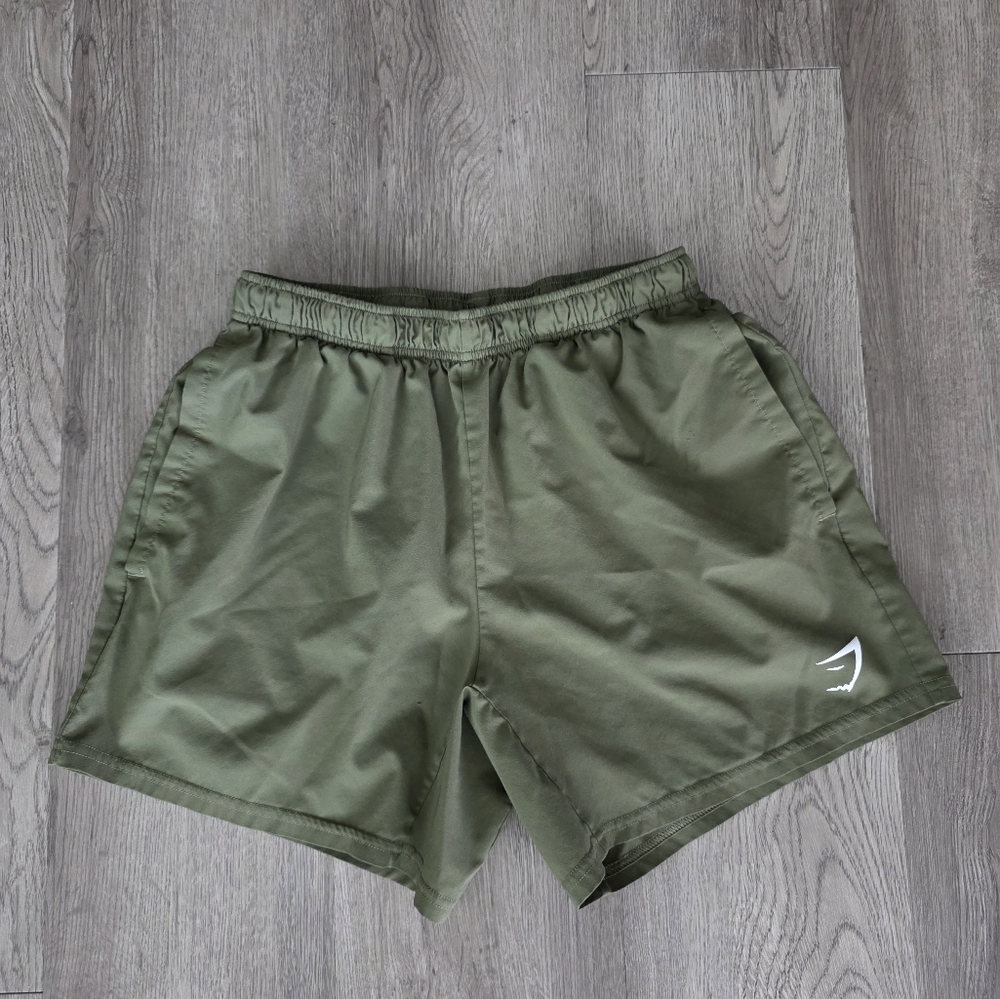 Olive Green Athletic Shorts for Men